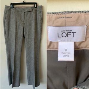 LOFT Gray and Silver Thread Marissa Pants
